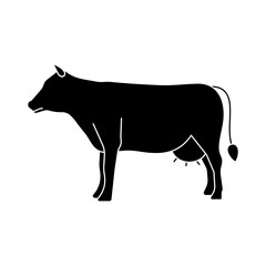 cow animal icon solid vector design in trendy style