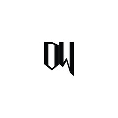 DW monogram logo design letter text name symbol monochrome logotype alphabet character simple logo