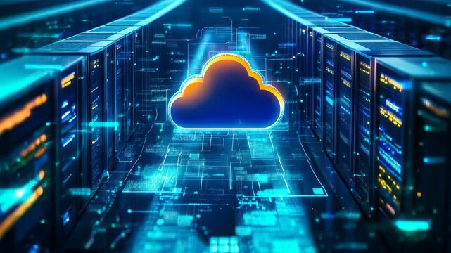 Seamless Data Migration to the Cloud with AI: Transferring Data from On-Premises Servers to Cloud Storage, Modern Technology Visualization