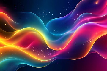 3d render wave style an abstract neon Light background. Bright purple violet pink lines glowing in ultraviolet light,