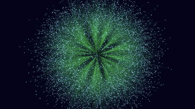 A chaotic network of lines and dots creates a sense of intricate interconnectedness. Lines crisscross and branch out, while dots form clusters, symbolizing a complex and dynamic system