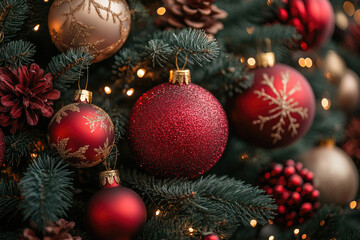 Naklejka premium Beautiful christmas decorations