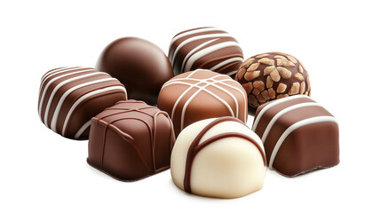 Fototapeta premium PNG, Chocolate candy with cream filling isolated on a transparent background