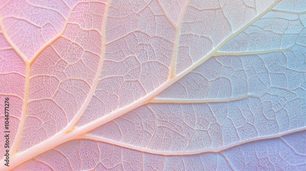 Aufkleber leaf skeleton backdrop featuring an abstract design in soft pastel hues with intricate natural lines