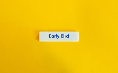 Early Bird Term. Chronotype Concept, Peak Performance, Study, Work, Learn. Text on Block Letter Tile on Yellow Background.