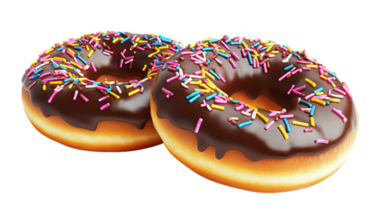 PNG, Chocolate glazing donut isolated on a transparent background
