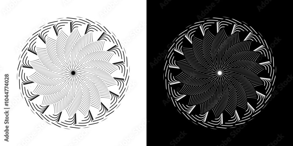 Fototapete abstract background with abstract line pattern in circles. spiral art design as a logo or icon. a bl