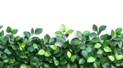 Lush green foliage isolated on a white background