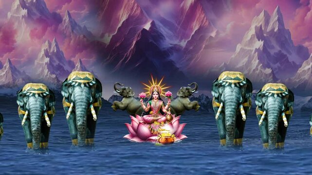 Lakshmi pujan - godess laxmi idol, Copper Kalash, coconut with Red accounting note book and haldi kumkum, laxmi mata ji religious goddess,