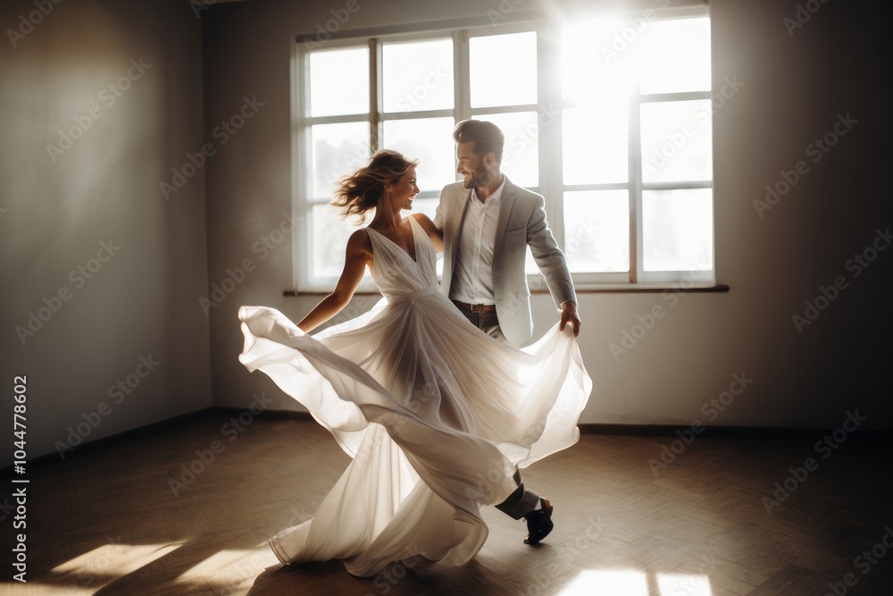 Poster Wedding dancing dress fashion.