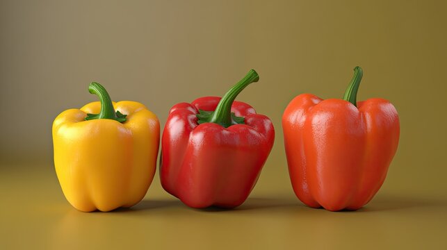 Bell pepper, isolated on rendom backdrop, 3D illustration --ar 16:9 --style raw --stylize 50 --v 6.1 Job ID: 7a829c4c-dfe8-408f-bc07-32ec719cd17b
