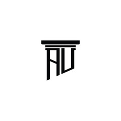 AU monogram logo design letter text name symbol monochrome logotype alphabet character simple logo