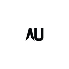AU monogram logo design letter text name symbol monochrome logotype alphabet character simple logo