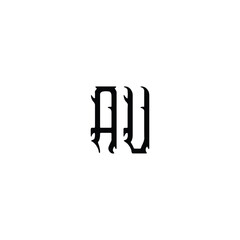 AU monogram logo design letter text name symbol monochrome logotype alphabet character simple logo