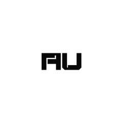 AU monogram logo design letter text name symbol monochrome logotype alphabet character simple logo