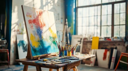 A Bright and Colorful Art Studio Overflowing with Creative Energy and Inspiration for Every Aspiring Artist and Art Enthusiast to Explore.