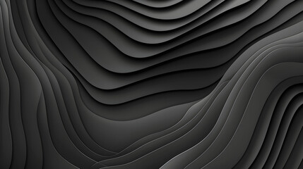 Fototapeta premium Black abstract background design. Modern wavy line pattern (guilloche curves) in monochrome colors. Premium stripe texture for banner, business background. Dark horizontal vector template
