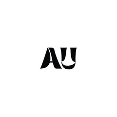 AU monogram logo design letter text name symbol monochrome logotype alphabet character simple logo