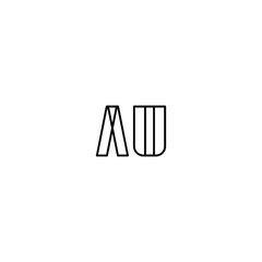 AU monogram logo design letter text name symbol monochrome logotype alphabet character simple logo