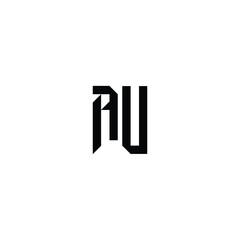 AU monogram logo design letter text name symbol monochrome logotype alphabet character simple logo