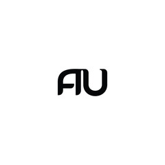 AU monogram logo design letter text name symbol monochrome logotype alphabet character simple logo