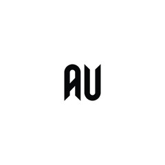 Obraz premium AU monogram logo design letter text name symbol monochrome logotype alphabet character simple logo