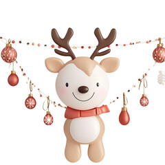 Cute Reindeer with Holiday Ornaments
ホリデーオーナメントとかわいいトナカイ