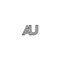 AU monogram logo design letter text name symbol monochrome logotype alphabet character simple logo