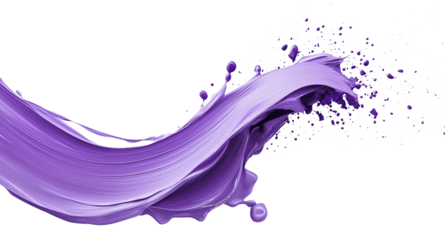 PNG, Digital lavender oil paint brush stroke on a transparent background