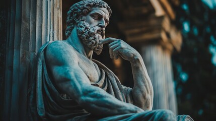 Obraz premium 3D model of a Perseus statue made of marble during the Renaissance. In Greek and Roman mythology, he is the hero and the monster-slayer.