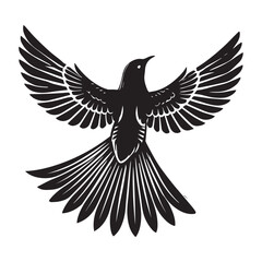 Naklejka premium Common cuckoo silhouette Design - Common cuckoo vector illustration in black and white