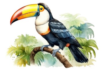 Obraz premium Illustration of toucan bird animal beak.