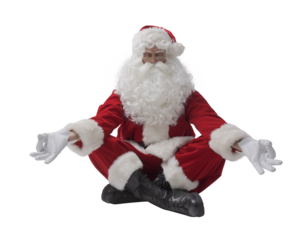 Santa Claus practicing mindfulness meditation