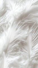 Obraz premium Ethereal White Feather Texture with Light Flow - made with Generative AI