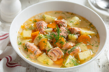 salmon and vegetable soup