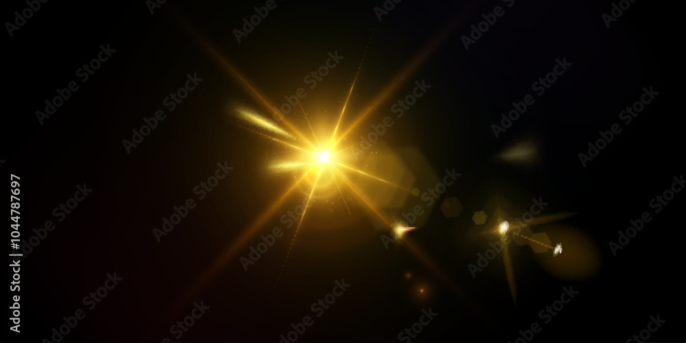 Aufkleber Abstract sun glare translucent glow with special light effect. Vector blur in motion glow highlights	