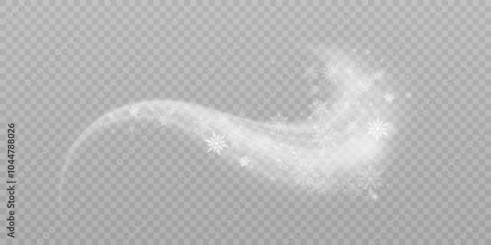 Poster winter cold blizzard effect with snow. vector texture cold winter wind with snowflakes on transparen
