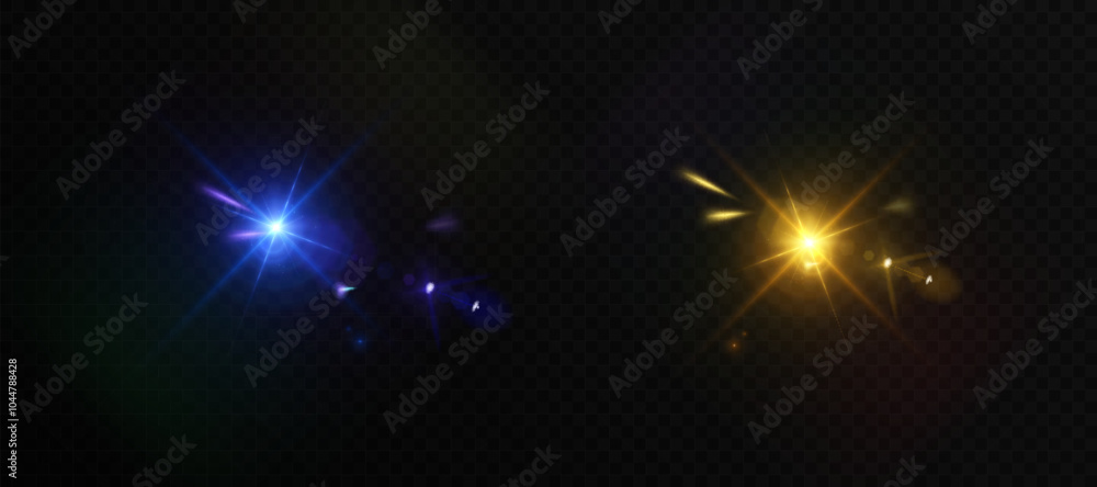 Aufkleber Bright glow of light lens reflection. Abstract glow effect for game interface design. Vector	