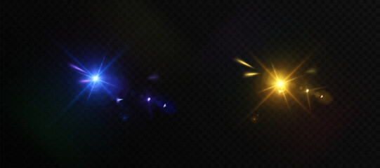Bright glow of light lens reflection. Abstract glow effect for game interface design. Vector  © Valeriia