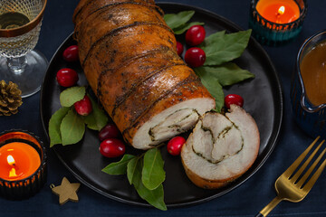 Roast turkey roulade