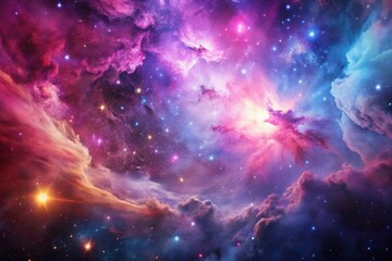 Fototapeta premium vibrant and colorful nebula with shades of pink and purple in macro view