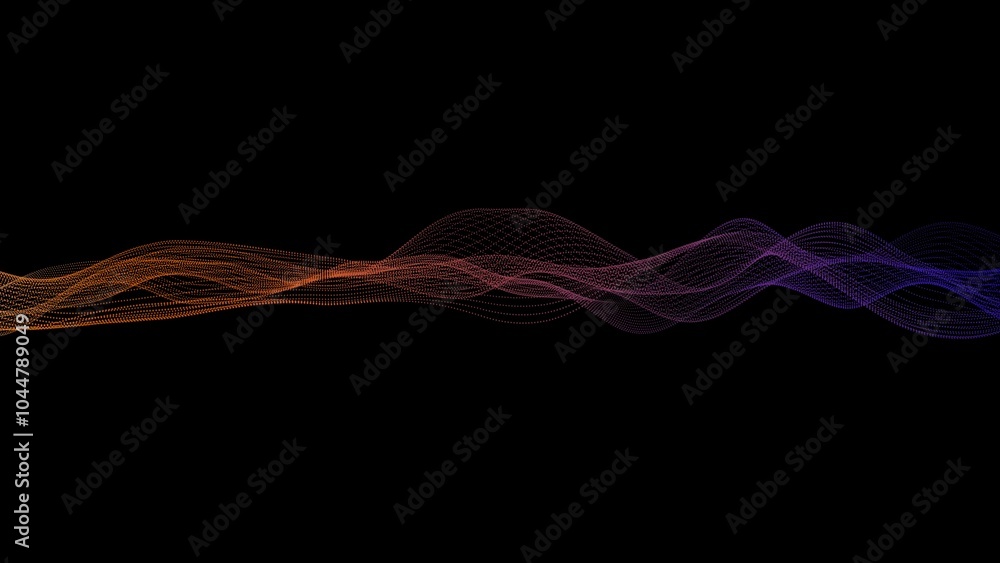Poster abstract digital wave pattern on black background