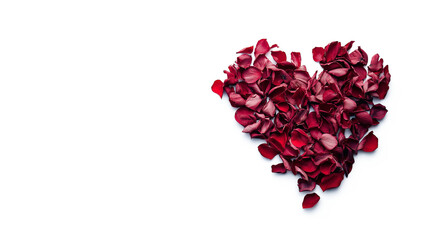 PNG, Heart of red rose petals isolated on a transparent background