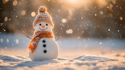 Fototapeta premium snowman of snow