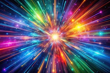 Obraz premium Vibrant and dynamic wallpaper showcasing colorful light particles colliding in the background