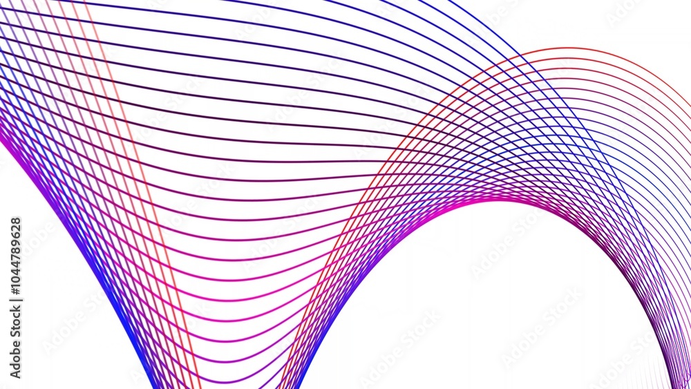 Poster Abstract Gradient Wavy Lines on White Background