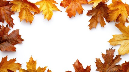 Autumn Leaves in Warm Marigold and Amber Hues