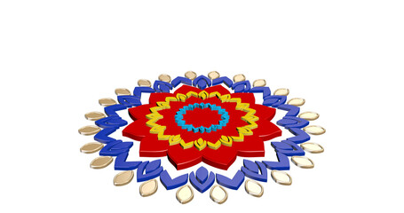 Colorful Rangoli design in 3D-1
