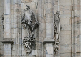 Milano dome sculptures and statues, Milan, Lombardy, Italy