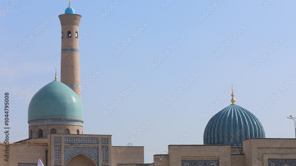 Wall mural dome of the Islamic mosque in Tashkent Hasti Imam